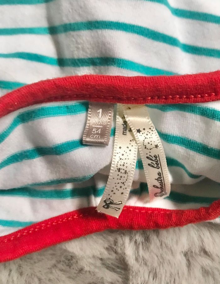 T-shirt à rayures bleues 1mois (orchestra) - photo numéro 3