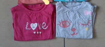 Lot de 2 tee shirts manches longues fille 86 cm