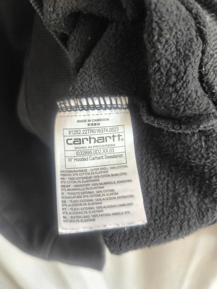 Sweat hoodie noir Carhartt taille S très bon état - photo numéro 6