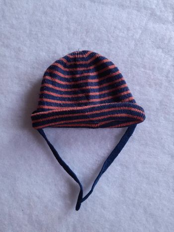 Bonnet marine orange  12/18mois
