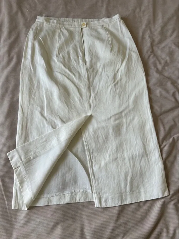 Jupe mi-longue MaxMara en coton et lin – élégante et légère - photo numéro 2