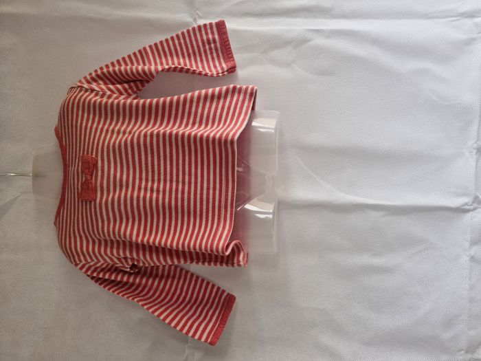 Pull bébé fille 9 mois Tissaia Blanc rose rayé