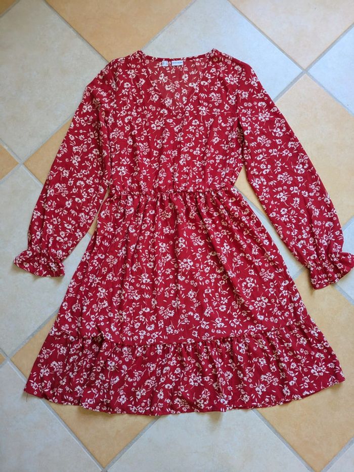 Robe manches longues rouge S 36 bodyflirt état neuf