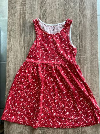 Robe rouge fleurie 6 ans