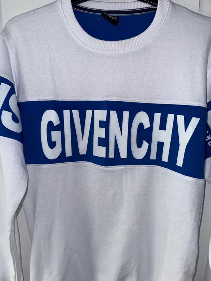 Sweat-shirt comme neuf blanc et bleu taille S/M - photo numéro 2