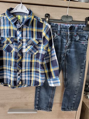 Ensemble chemise orchestra et jeans okaidi 2 ans 