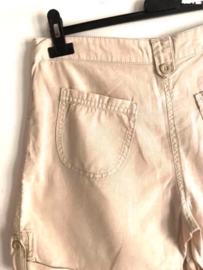 Short beige Tout Simplement en lin et coton taille 40 - photo numéro 8