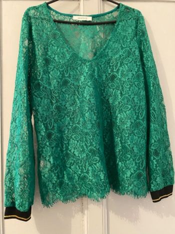 Haut dentelles fleuris vert