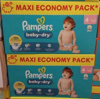 2 Cartons couches Pampers baby-dry Taille 4 - MaxiEcopack