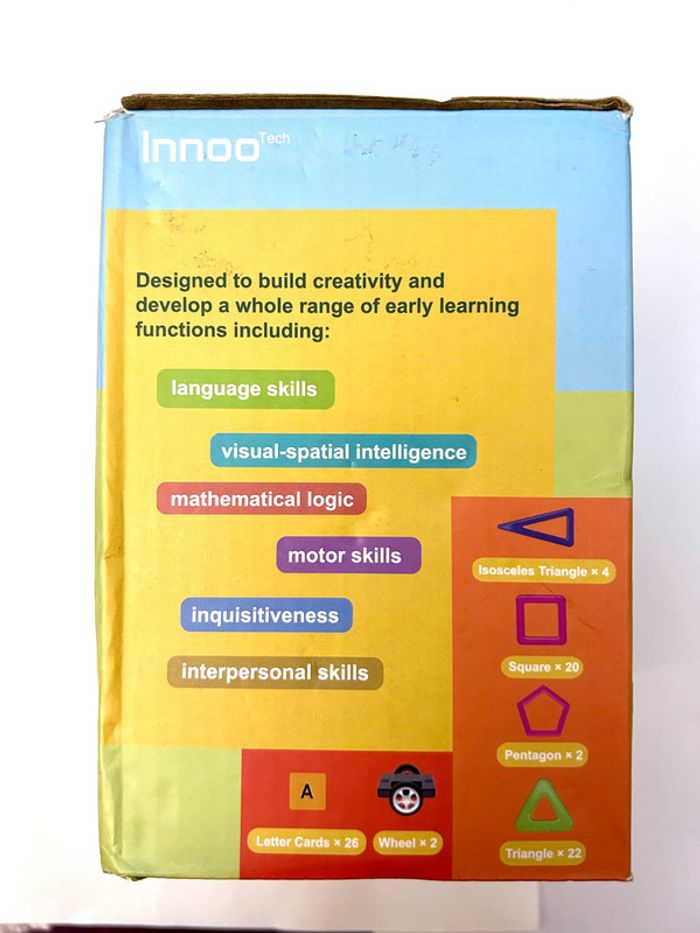Neuf: jeu blocks magnétics et lettres de l’alphabet, 2 plateaux roues - photo numéro 5
