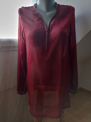 Blouse femme Bordeaux transparente col V t 42 No excuse