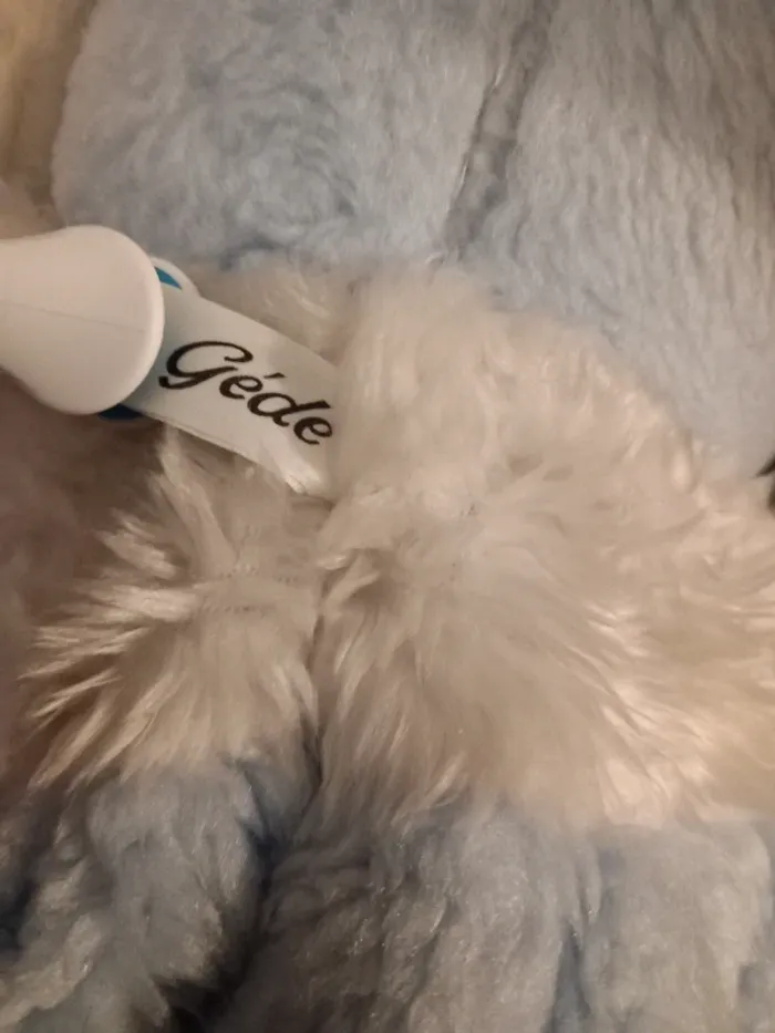 Peluche Range pyjama bleu et blanc avec son bonnet 50cm vintage marque Gede France - photo numéro 4