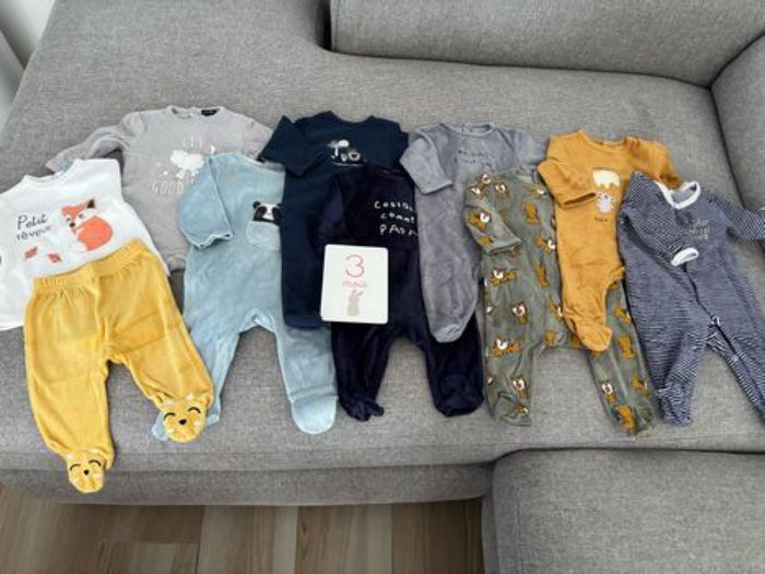 Lot pyjama velours 3 mois