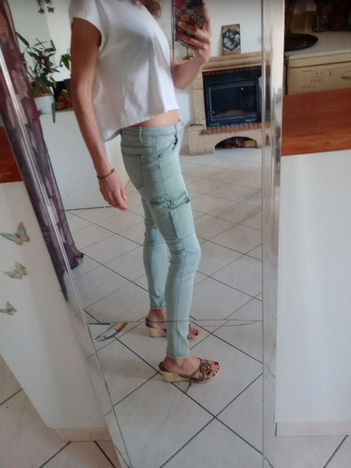 Pantalon femme 36 Street urban vert-de-gris c84 - photo numéro 3