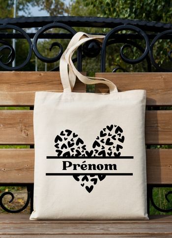 Sac personnalisable coeur - Cadeau pour femme ou enfant