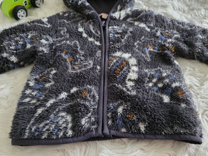 Gilet polaire gris dinosaure 18 mois DPAM - photo numéro 3