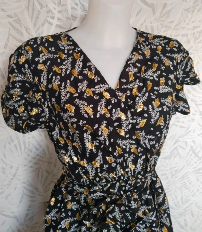 Sublime robe longue avec dorures femme été taille 36 38 S M - photo numéro 4