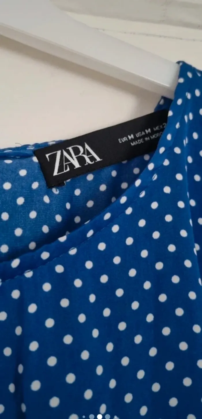 Combinaison pantalon bleu à pois zara M - photo numéro 5