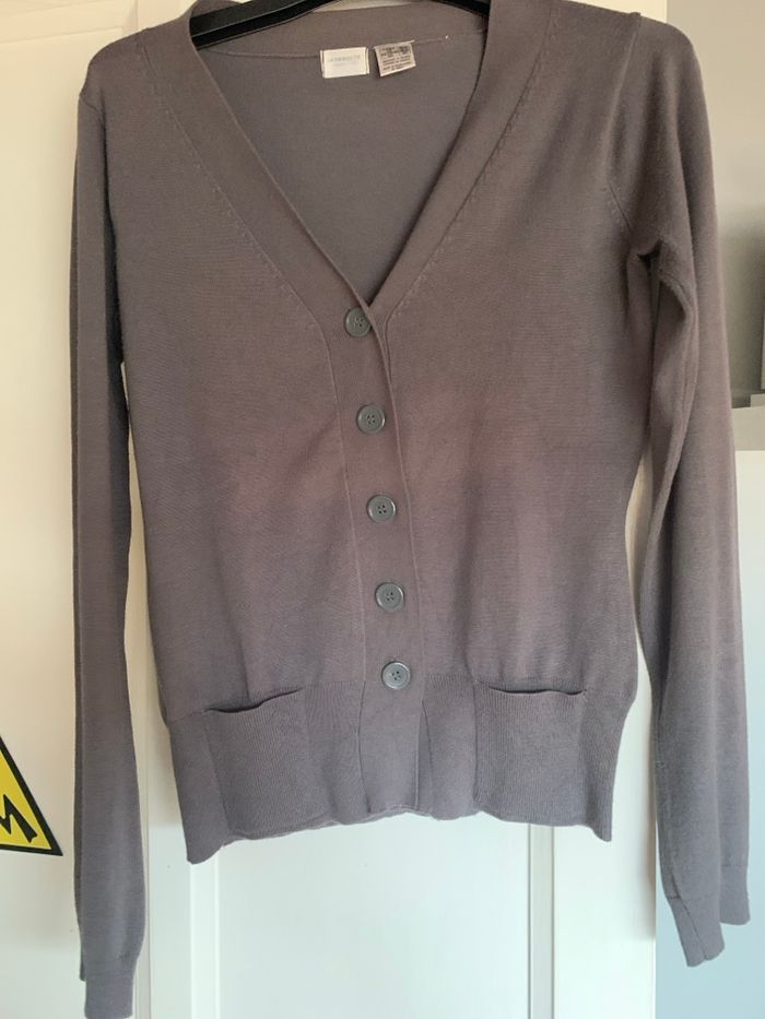 Gilet court gris La Redoute, taille 38 40 deux poches plaquées - photo numéro 3