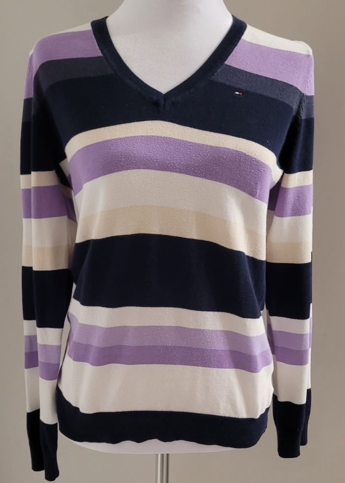 Pull Tommy Hilfiger à  rayures femme Taille M - photo numéro 2
