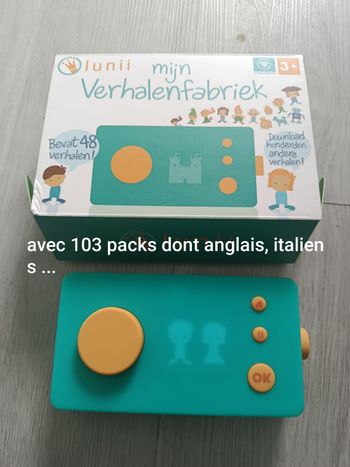 Lunii boite à histoires avec sa boite, notice avec cable de charge