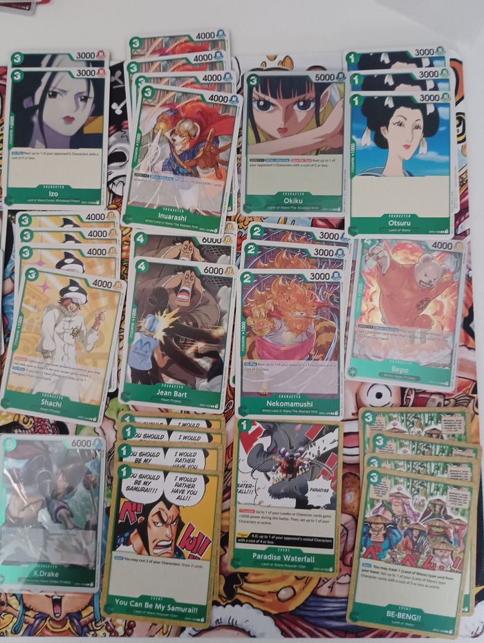 Lot cartes one piece op01 vert - photo numéro 3