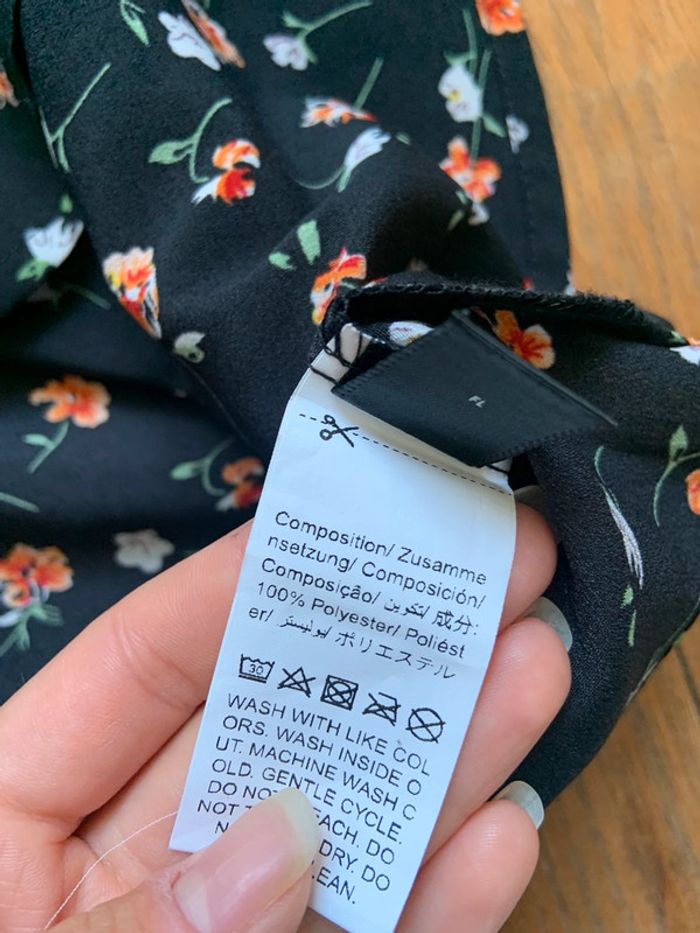 Blouse noire fleuris shein taille m 38 - photo numéro 6