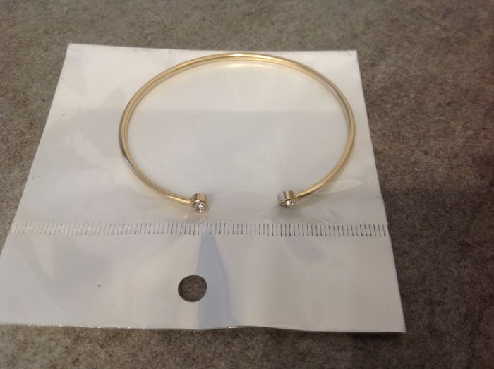 Bracelet jonc en métal doré et strass neuf - photo numéro 10