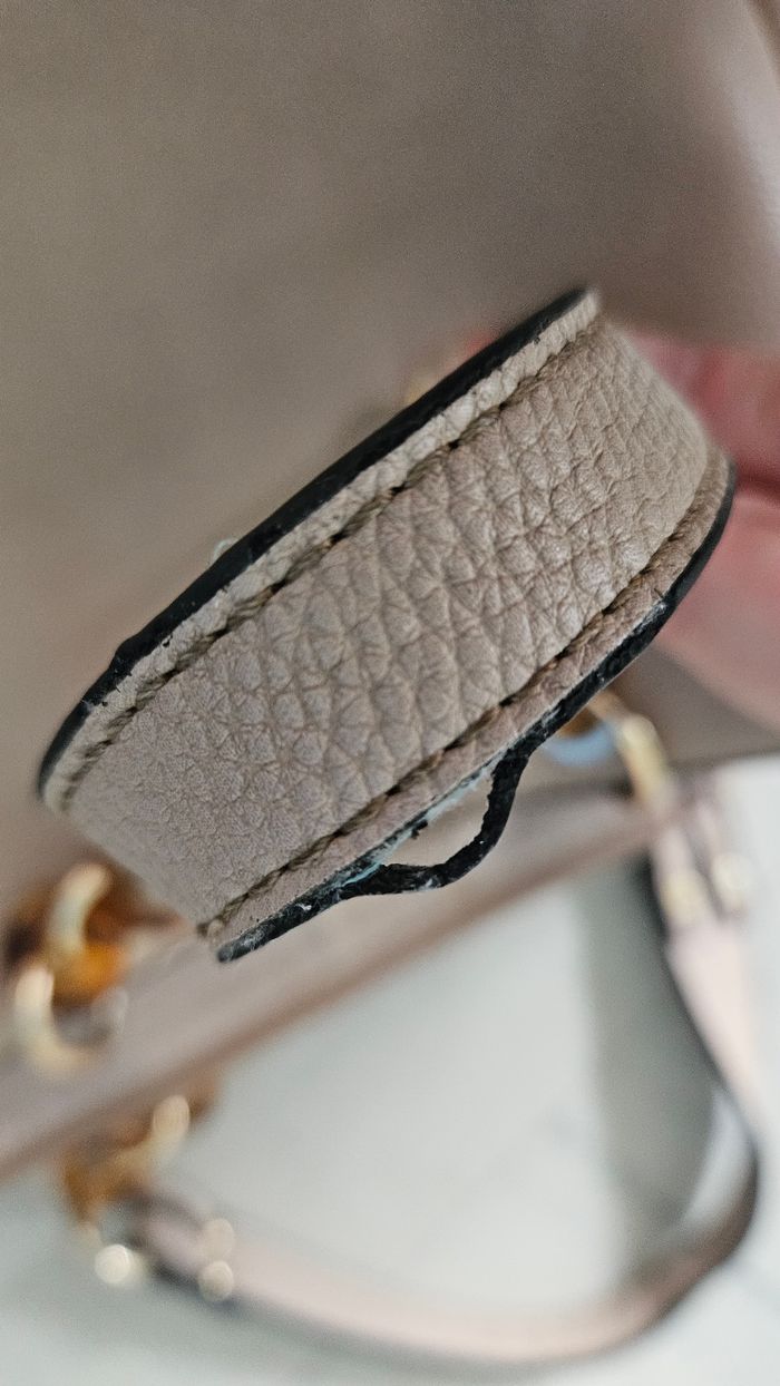 Sac a main beige chaînes 3 compartiments bon état global - photo numéro 6