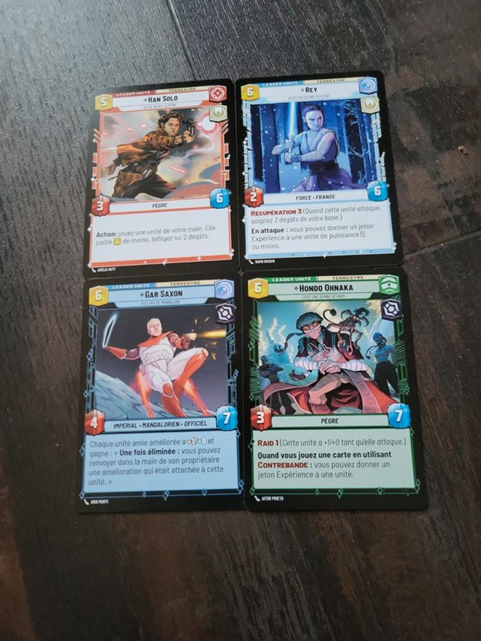 Cartes Star Wars Unlimited lot 4 leaders