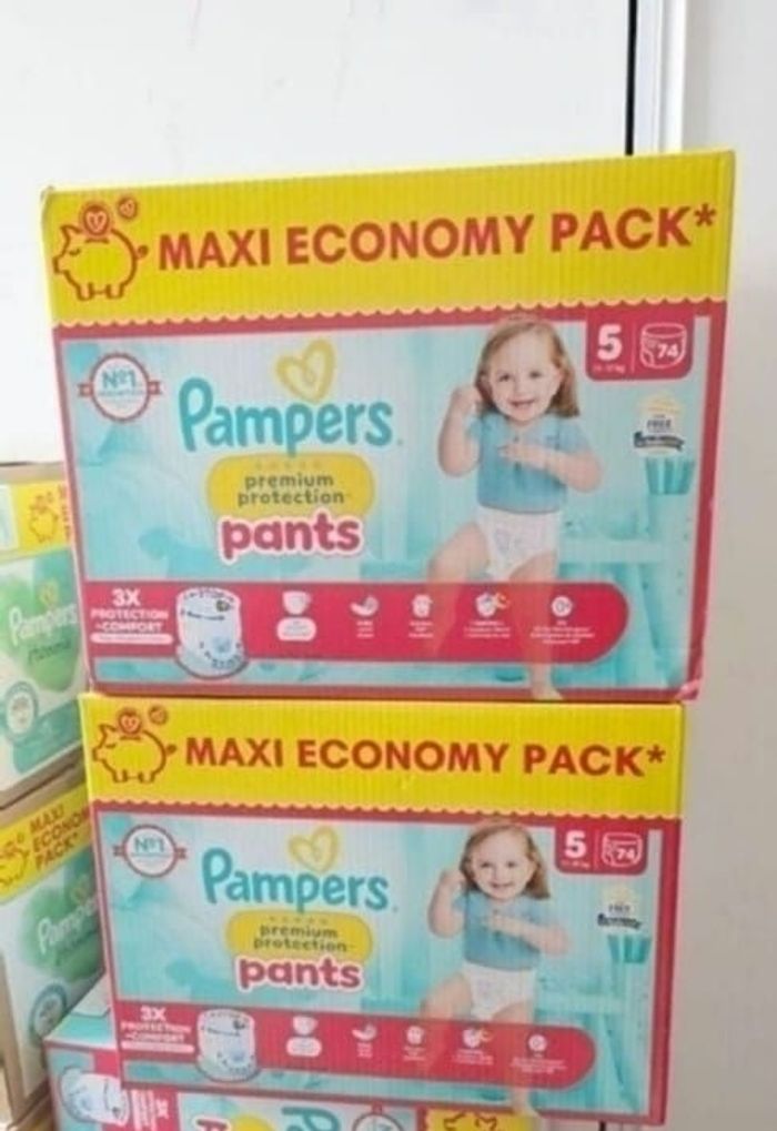 2× Couches Pampers Premium Pants Taille 5 MAXI PACK ×148