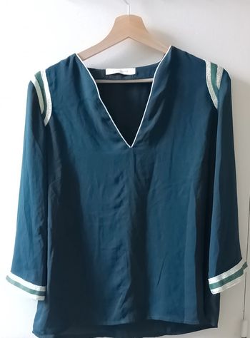 Promod haut top blouse légère vert canard M