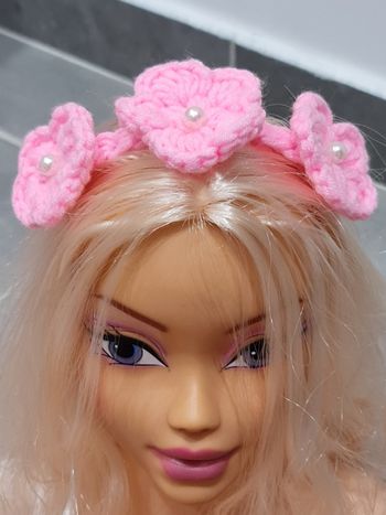 Bandeau bébé fleur rose