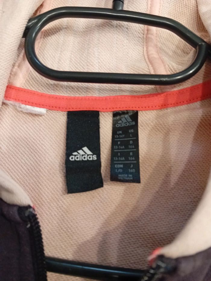 Veste Adidas Fille 13/14 ans Rose Violet Blanc - photo numéro 6