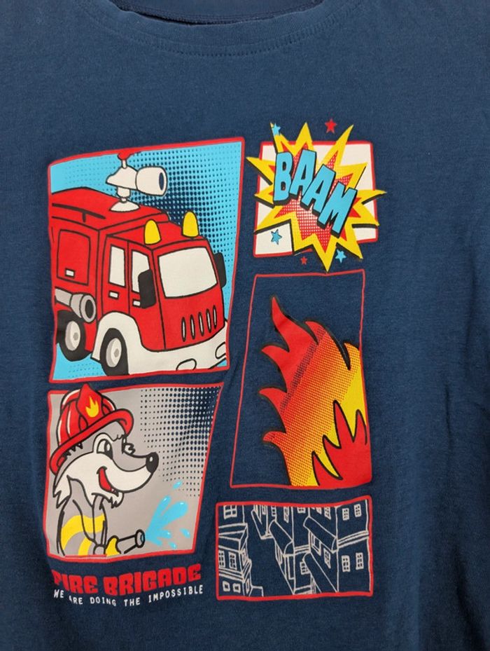 Tshirt manches longues pompier 8 ans tissaia - photo numéro 3