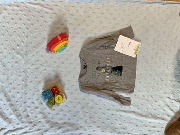 teeshirt manches longues gris impression devant avec perles à retourner 4 ans kiabi