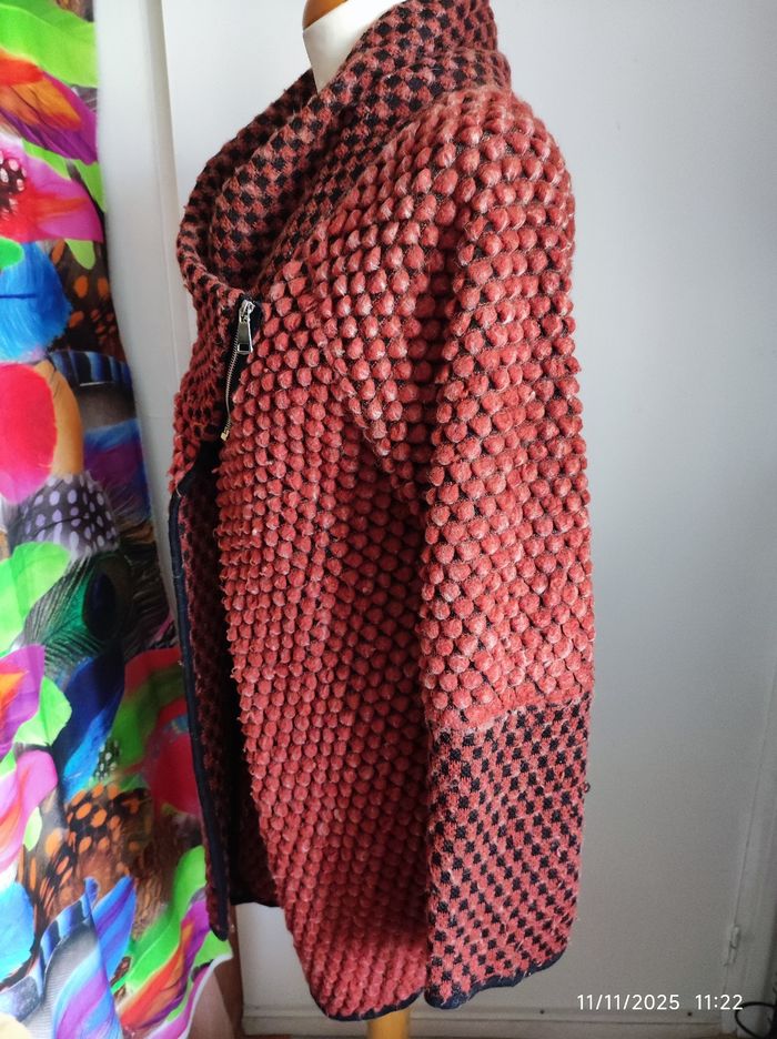 Gilet Chaud Hiver femme T40/42 Noir et Rouille - photo numéro 5