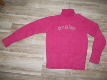 Pull épais coton rose Okaïdi (1) 14 ans/156 cm