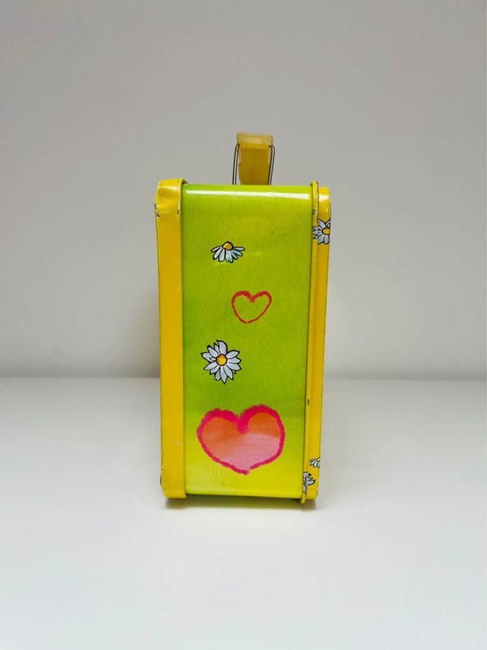 Valise métallique enfant Titi et gros miné jaune vert rose fleur ballon coeur - photo numéro 4