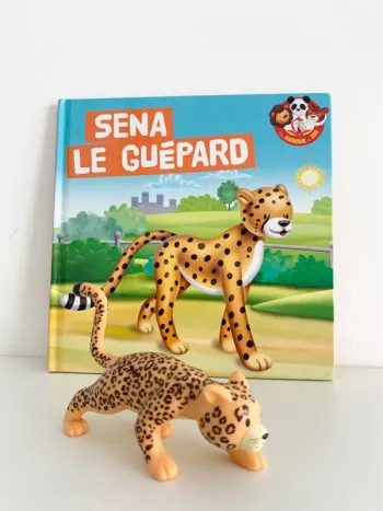 Sena le guépard - 📚 livre avec figurine. altaya De agostini. collection “Mes animaux du zoo”
