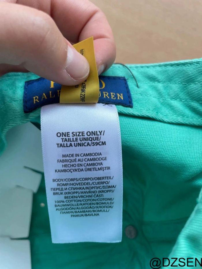 Casquet Ralph Lauren Neuve Turquoise logo brodé - photo numéro 9