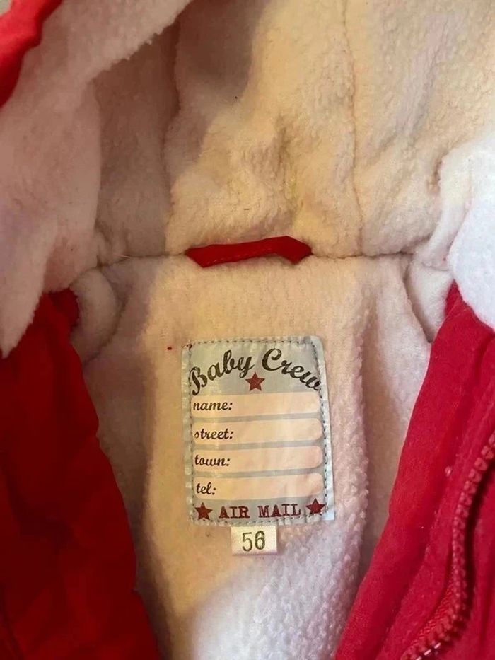 Blouson / Manteau - Baby crew - "Air mail" - Rouge & Blanc - 3 mois - photo numéro 2