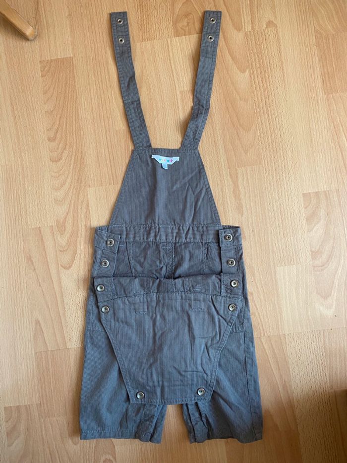 Jolie salopette légère grise à rayures T. 24 mois/86 cm comme neuve - photo numéro 3