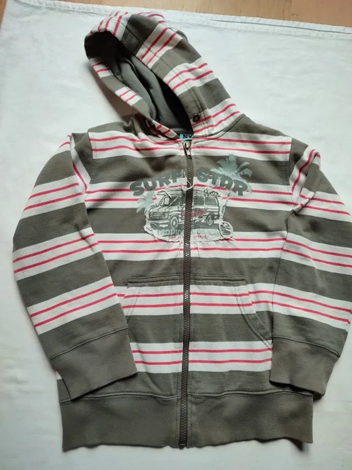 Gilet zippé à capuche 10 ans