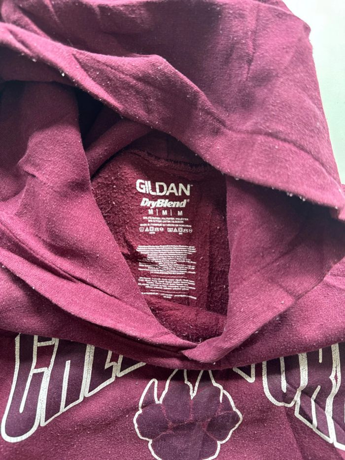 Sweat à capuche bordeaux Crawford Lions– Gildan DryBlend – Taille M - photo numéro 3