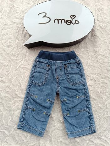 Pantalon confortable style jeans Garçon 3 mois Petit pirate Gémo 100% coton