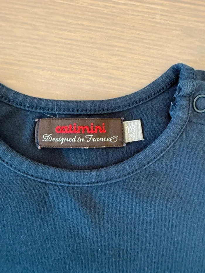 T-shirt manches longues fille bleu marine Catimini 18 mois - Comme Neuf - photo numéro 4