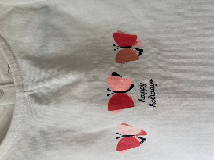 Tee-shirt sans manche avec papillons et noeuds fille 18 mois - photo numéro 2