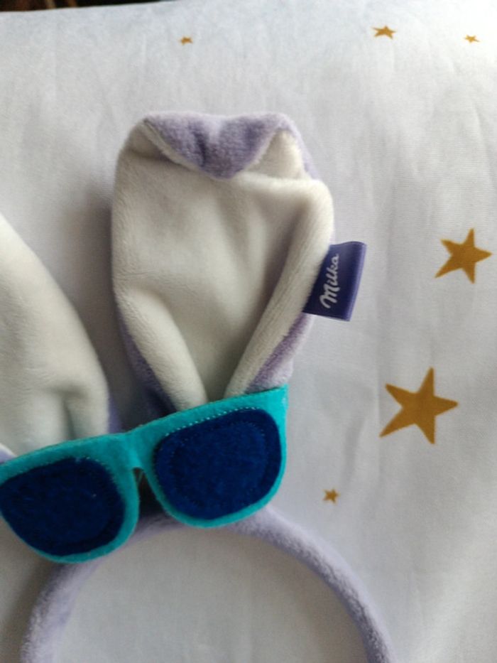 Serre tête headband oreille lapin bunnies Bunny rabbit violet parme purple milka lunette glasse - photo numéro 2