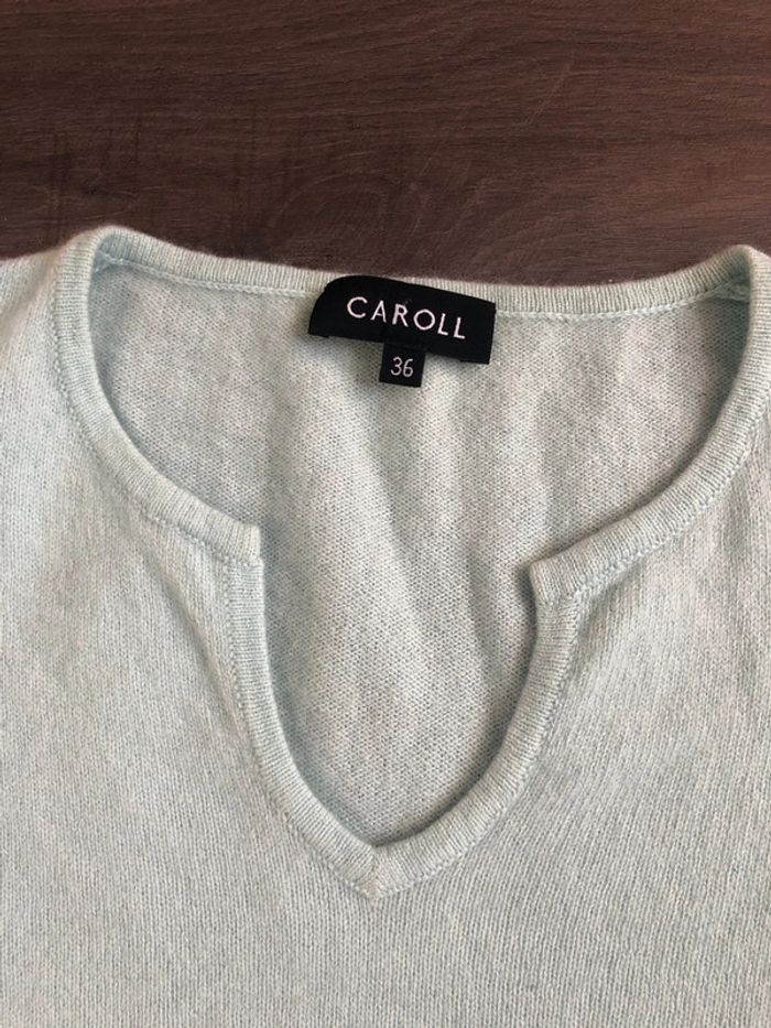 Pull Cachemire vert tendre Caroll taille 36 - photo numéro 2